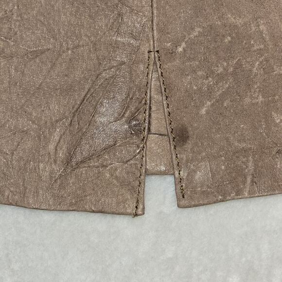 Vintage Winlit Genuine Leather Skirt Women’s 5/6 Tan Brown Made in Korea 80s 90s - Picture 14 of 15